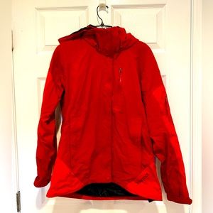 Red Marmot jacket with hood, women’s size M